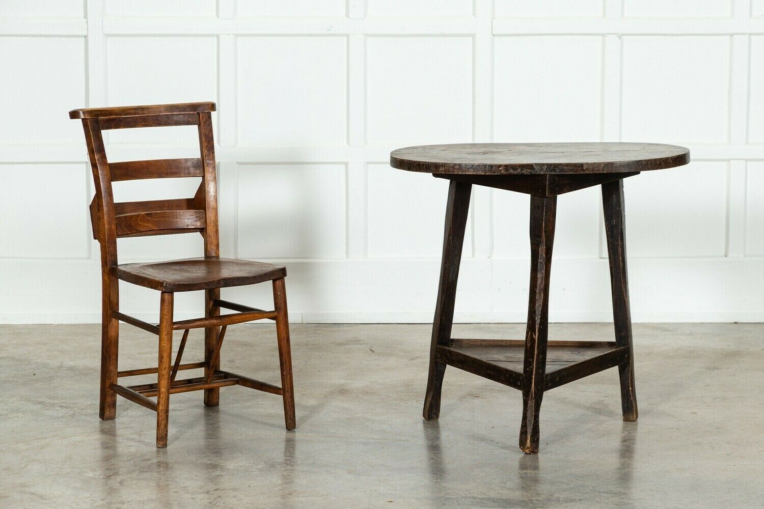 19thc English Vernacular Fruitwood Cricket / Tavern Table photo for sale