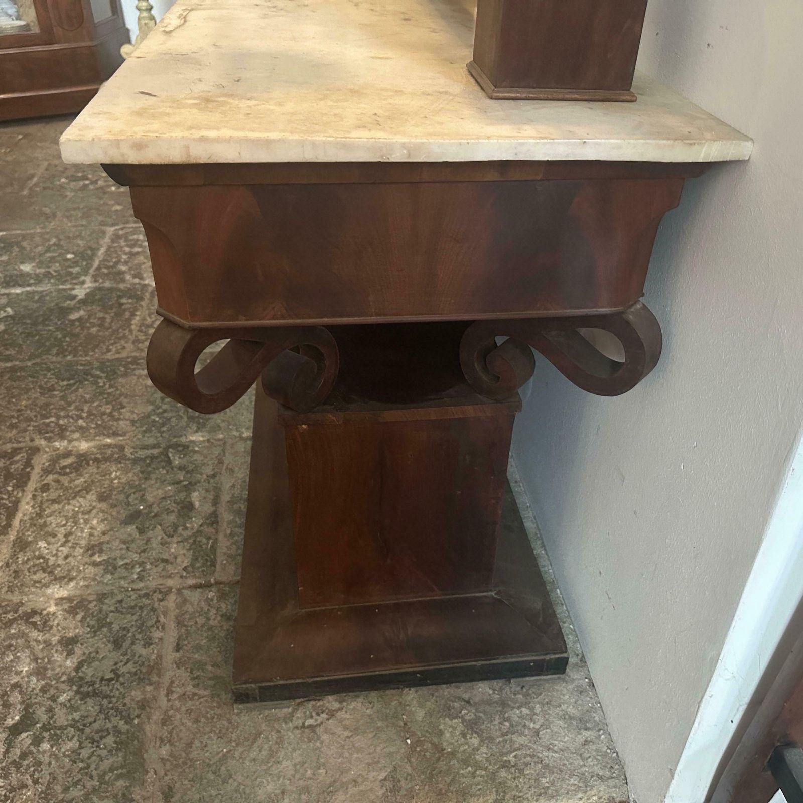 Mid 19th Century Fir Wood Veneered In Mahogany And Marble Sicilian Vanity Table photo buy