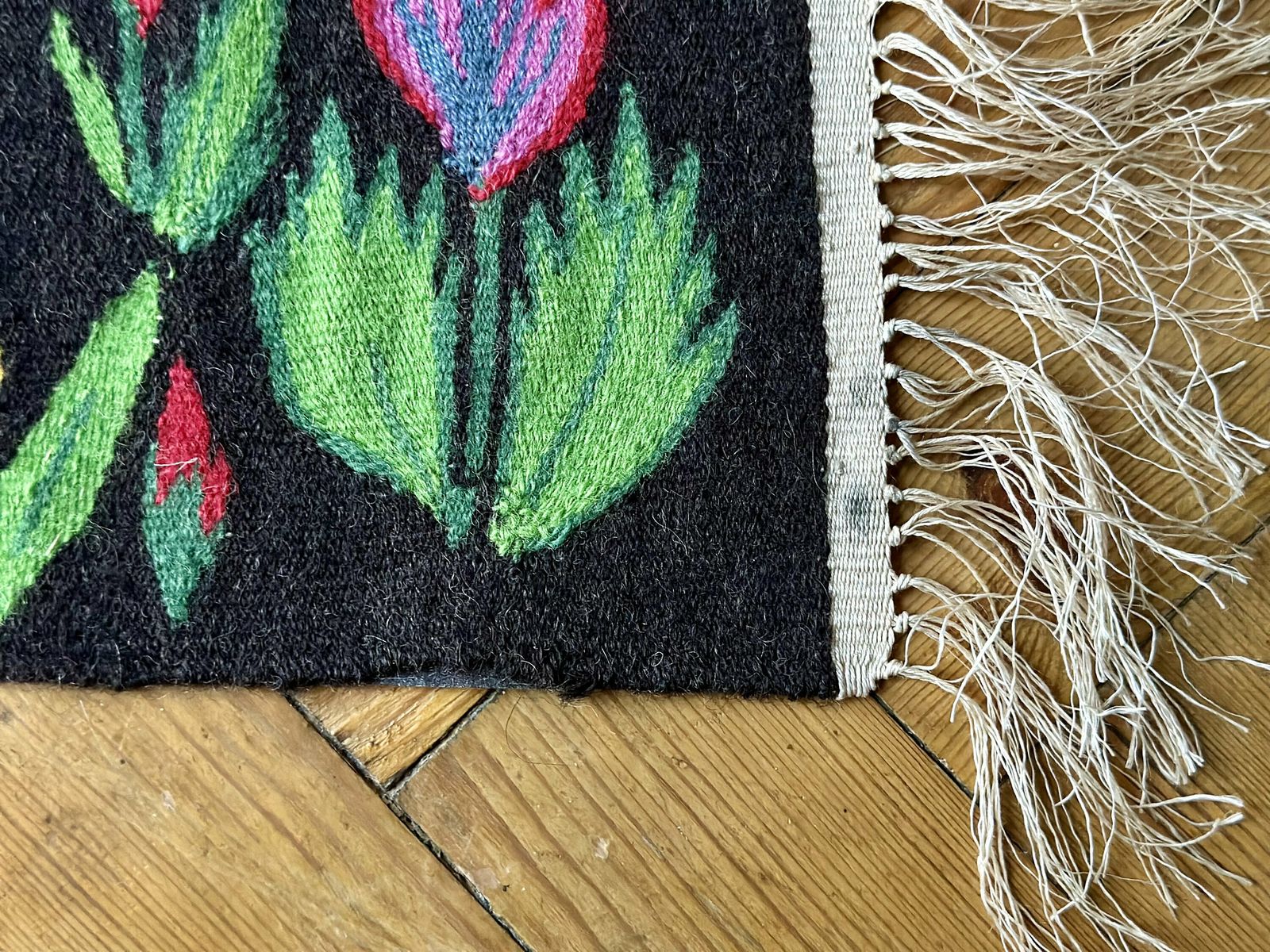 Vintage Swedish Flamskvavnad From Skåne, In Wool Tapestry photo Textiles