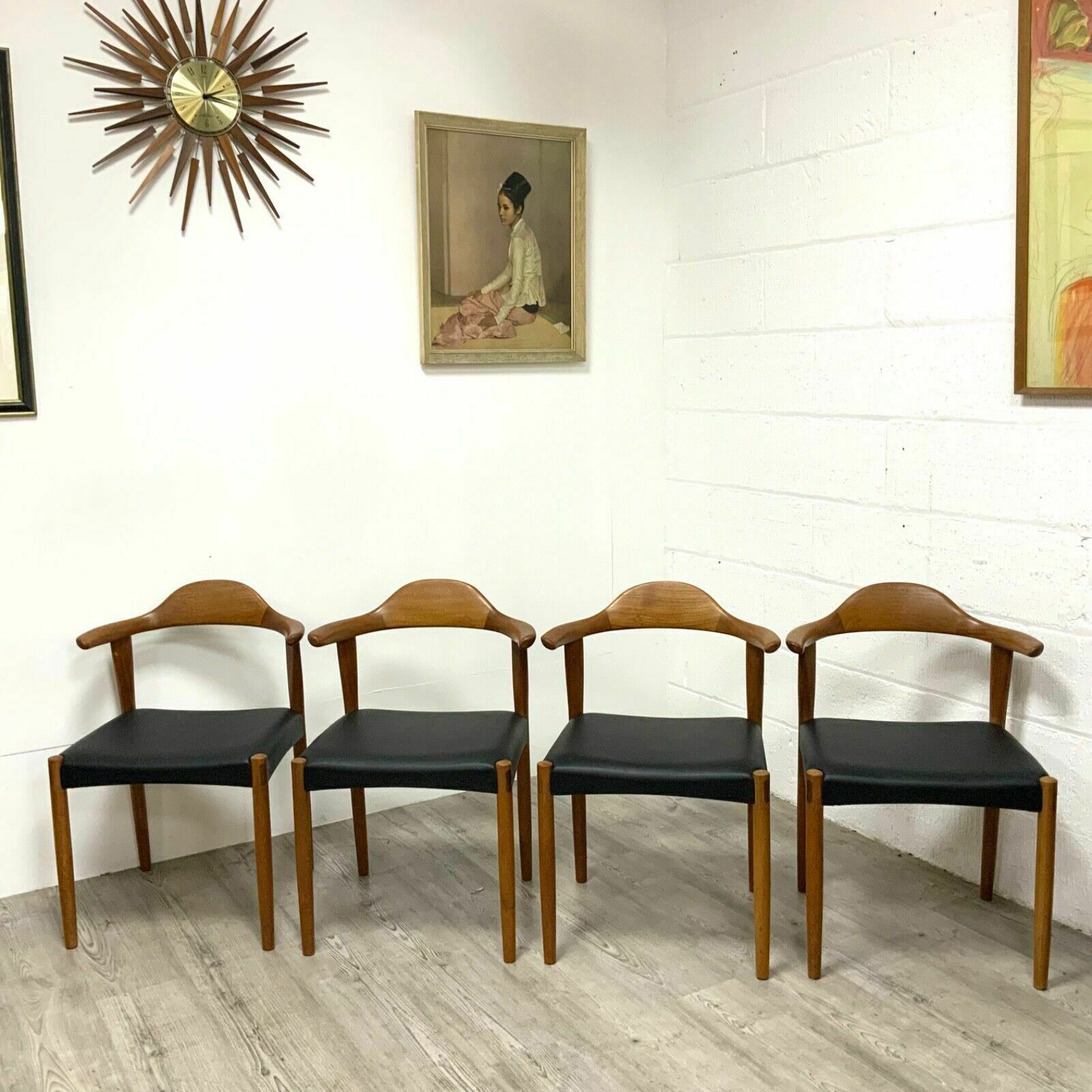 photo furniture Set Of 4 Danish Teak “Bull Horn” Model 69 Dining Chairs By Harry Ostergaard