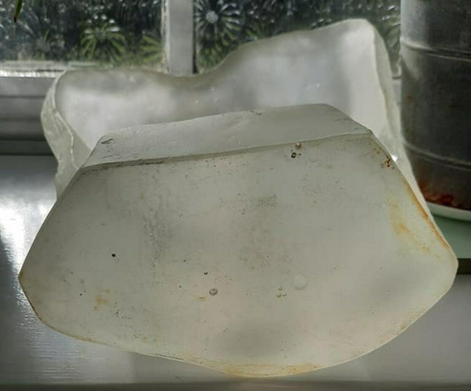 Art Nouveau Or Art Deco Period Piece Of Very Heavy Solid Frosted Glass   Female Form photo vintage