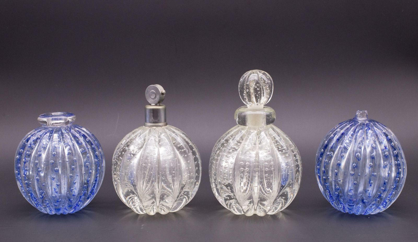Set Of 2 Ercole Barovier "Bullicante" Murano Glass Vase For Barovier & Toso photo vintage