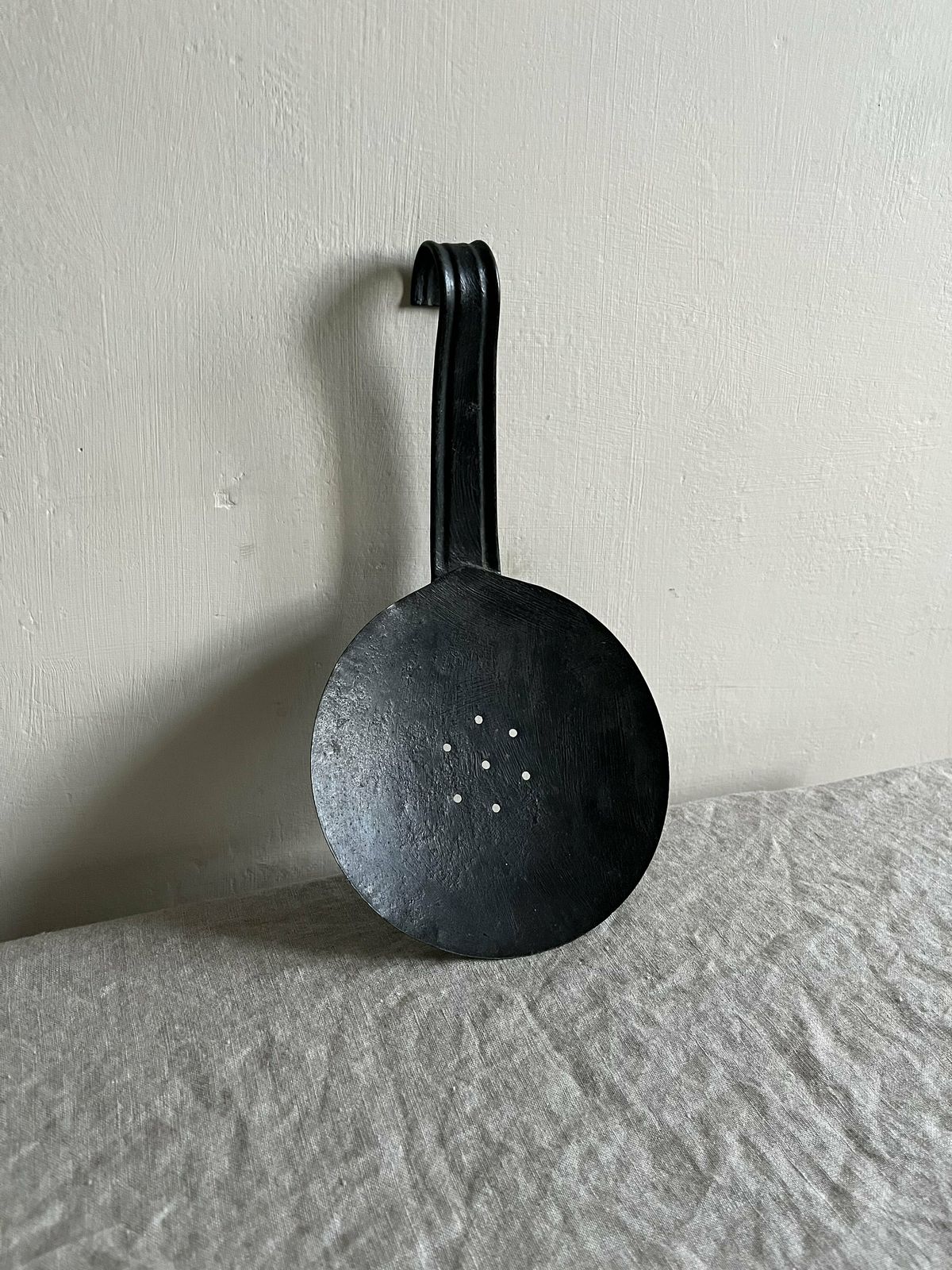 Antique Steel Sheep Shears & Metal Skimmer, Rustic Primitive Farmhouse Style Kitchen Accessories Or Tools photo 120.0