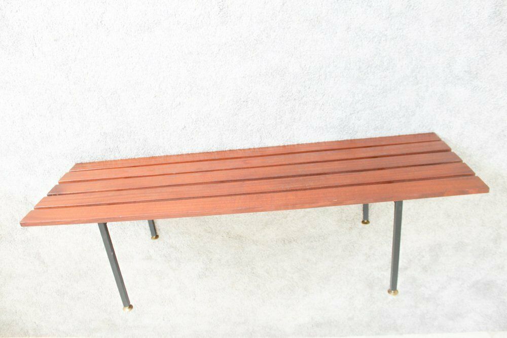 photo furniture Bench In Rosewood And Metal, Italy, 1970s