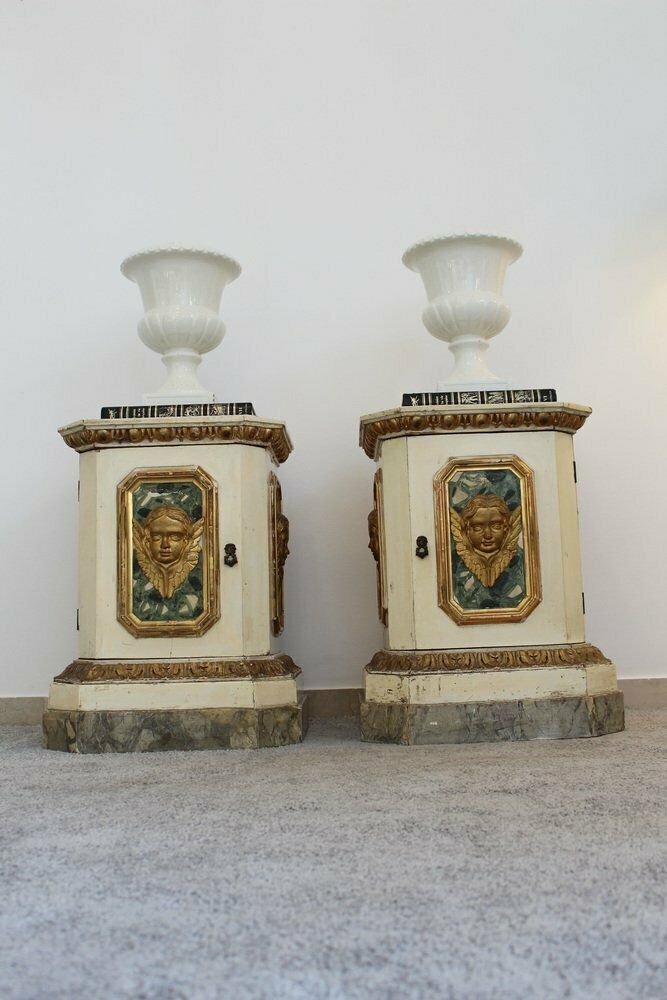 Lacquered Ceramic Vases From Capuani Este, Italy, Late 19th Century, Set Of 2