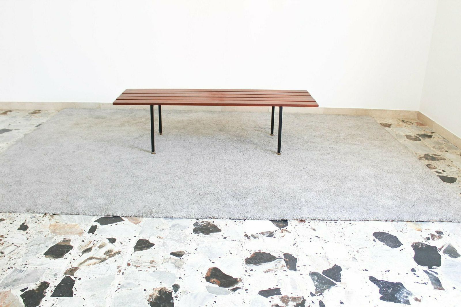 Bench In Rosewood And Metal, Italy, 1970s photo furniture