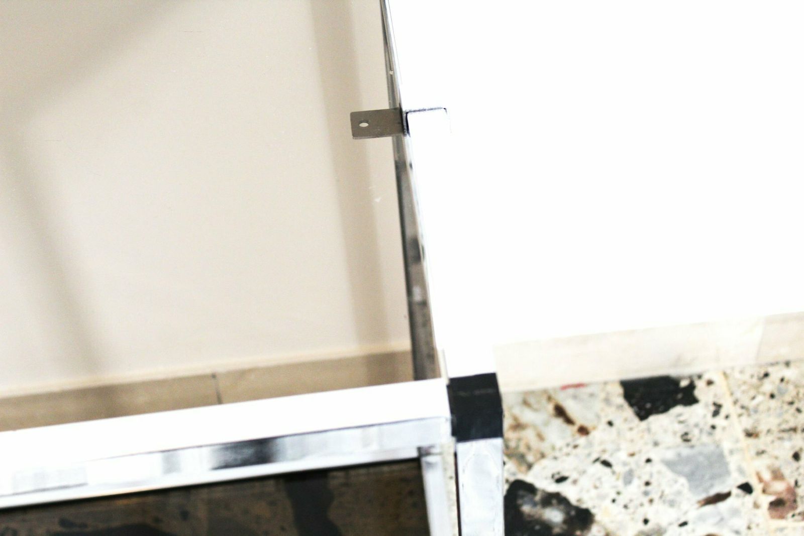 photo furniture Console In Chromed Metal And Smoked Glass, Italy, 1970s