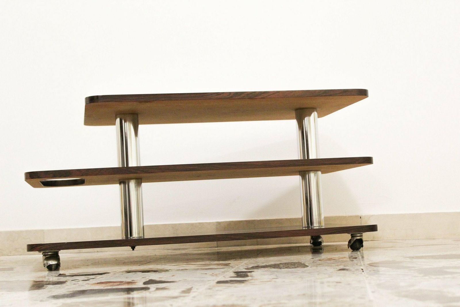 Coffee Table In Rosewood And Chromed Metal, Italy, 1970s photo furniture