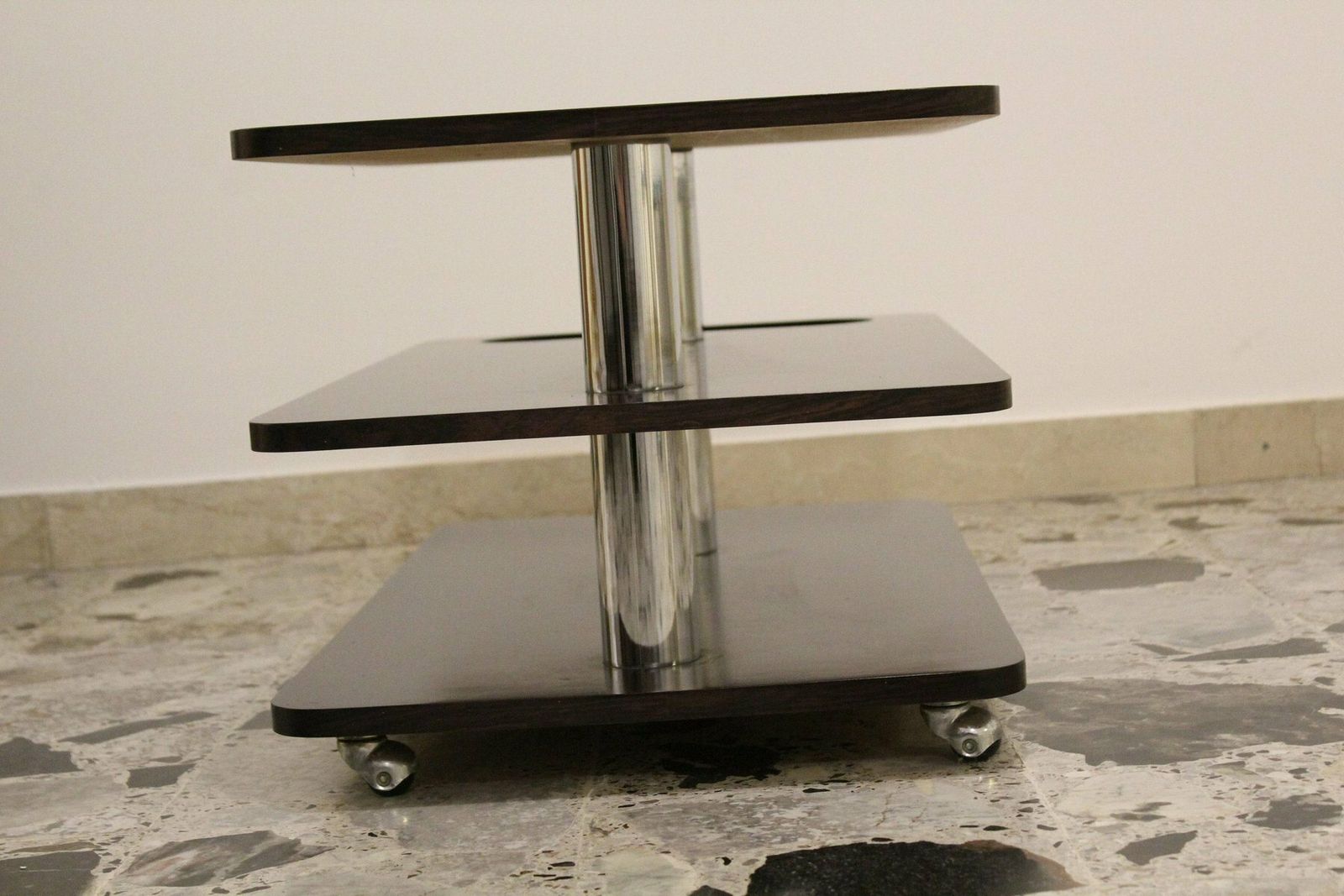 Coffee Table In Rosewood And Chromed Metal, Italy, 1970s photo Furniture