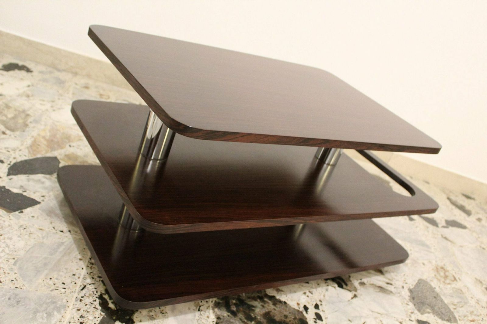 Coffee Table In Rosewood And Chromed Metal, Italy, 1970s photo buy
