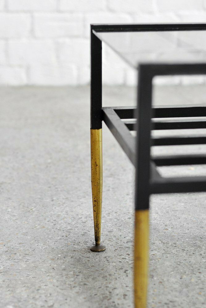 Mid Century Italian Coffee Table In Metal & Brass, 1960s photo buy