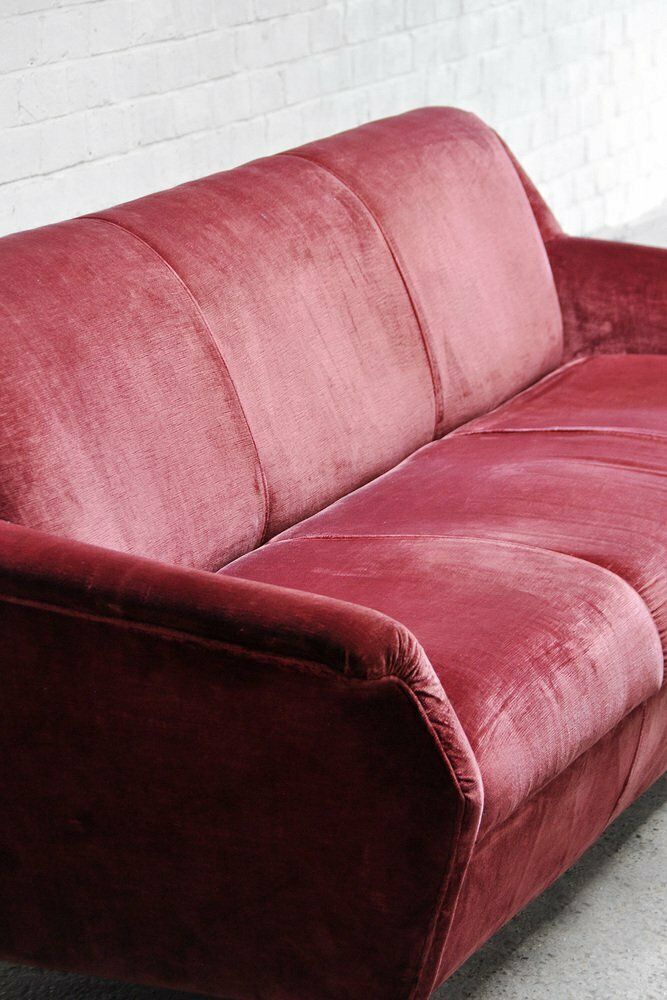 Mid Century Italian Velvet 3 Seater Sofa, 1950s photo buy