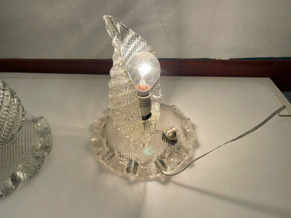 Murano Glass Table Lamps By Ercole Barovier, 1940s, Set Of 2 photo for sale