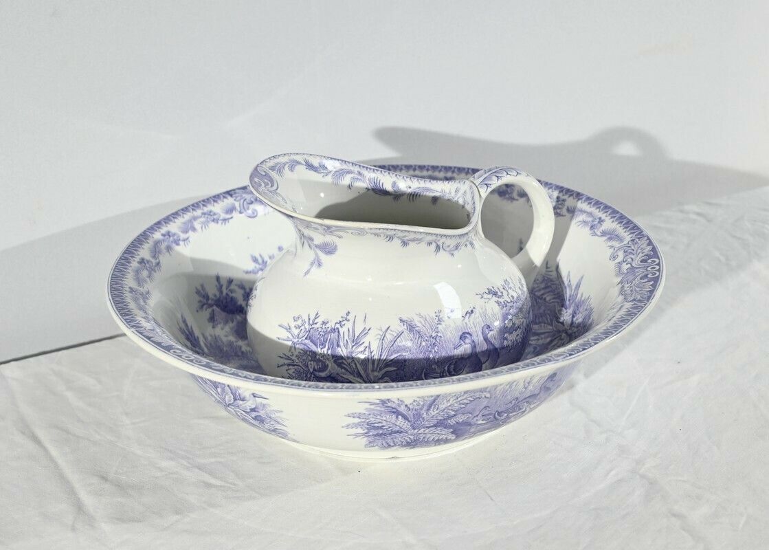 Sarreguemines Ceramic Toilet Set, Duck Collection – Late 19th Century photo furniture