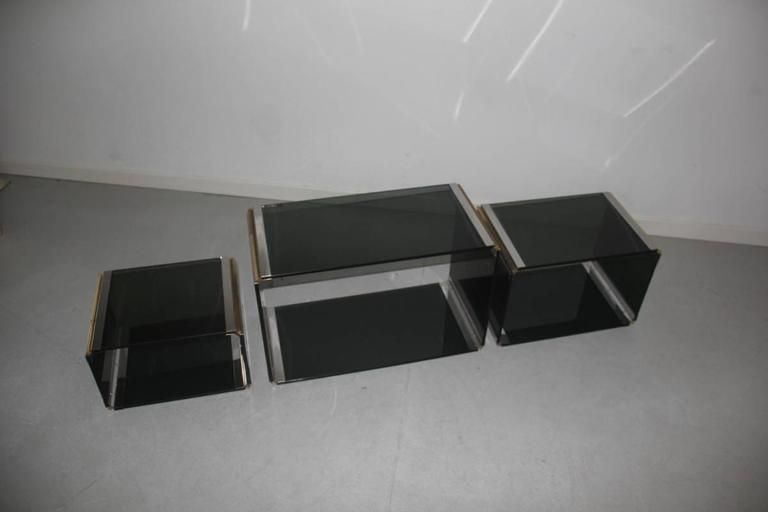 Stainless Steel Coffee Tables And Romeo Rega Design Brass, 1970 photo Furniture