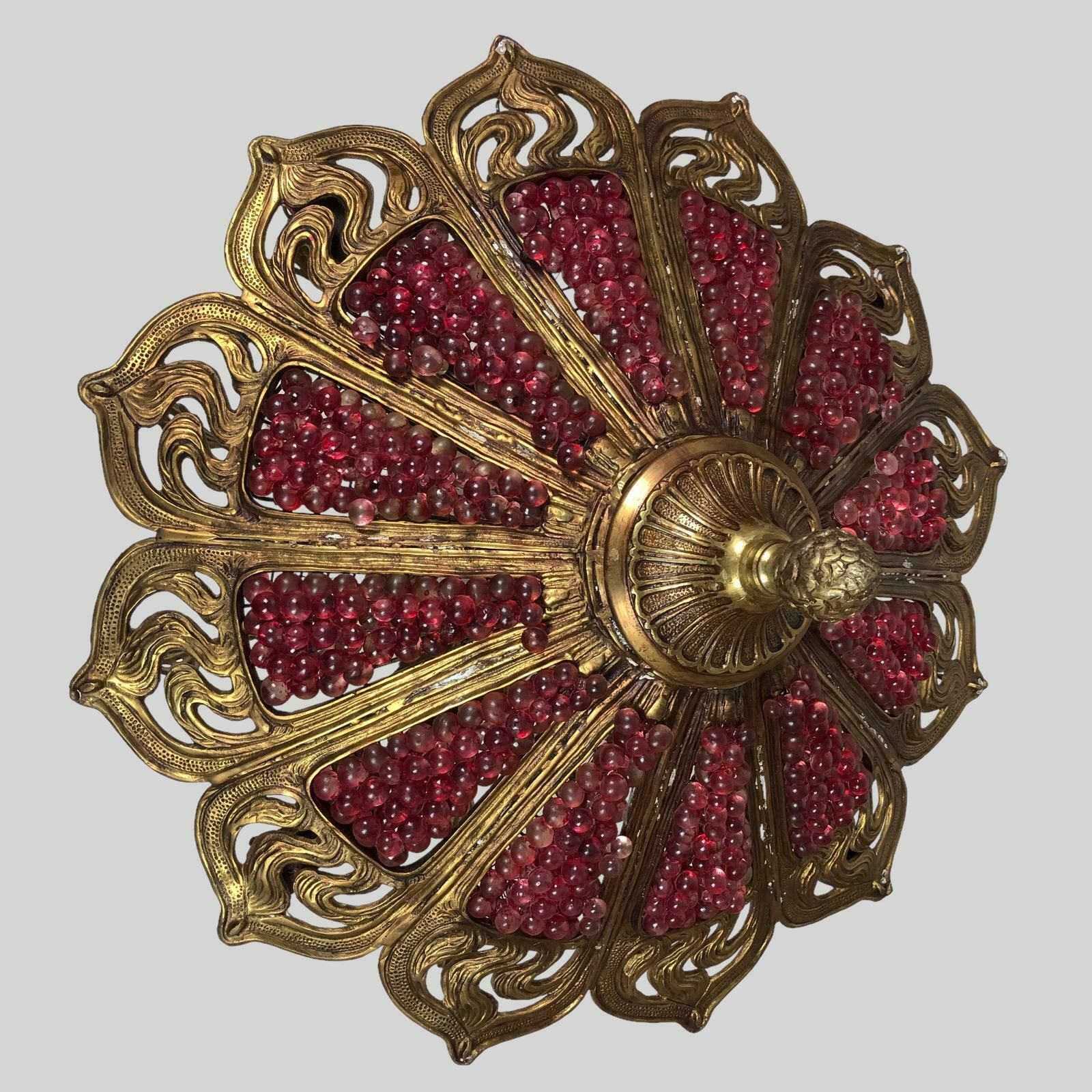 photo furniture Murano Bohemian Gilt Bronze Cranberry Huge Chandelier