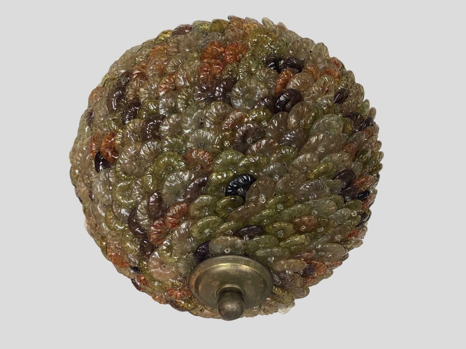 Murano Glass Florets Clusters Ceiling Lights 8 Available photo for sale