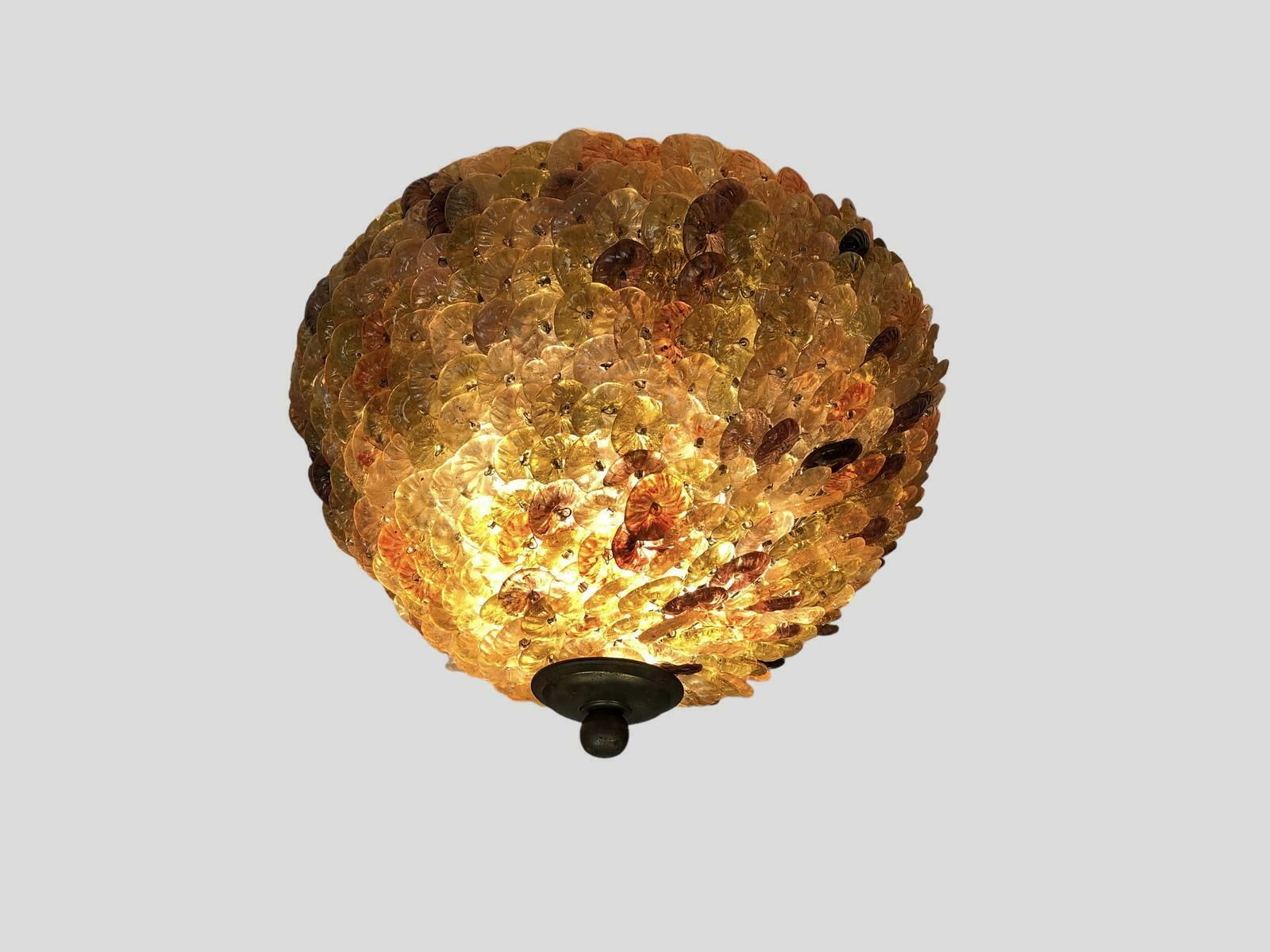 photo for sale Murano Glass Florets Clusters Ceiling Lights 8 Available