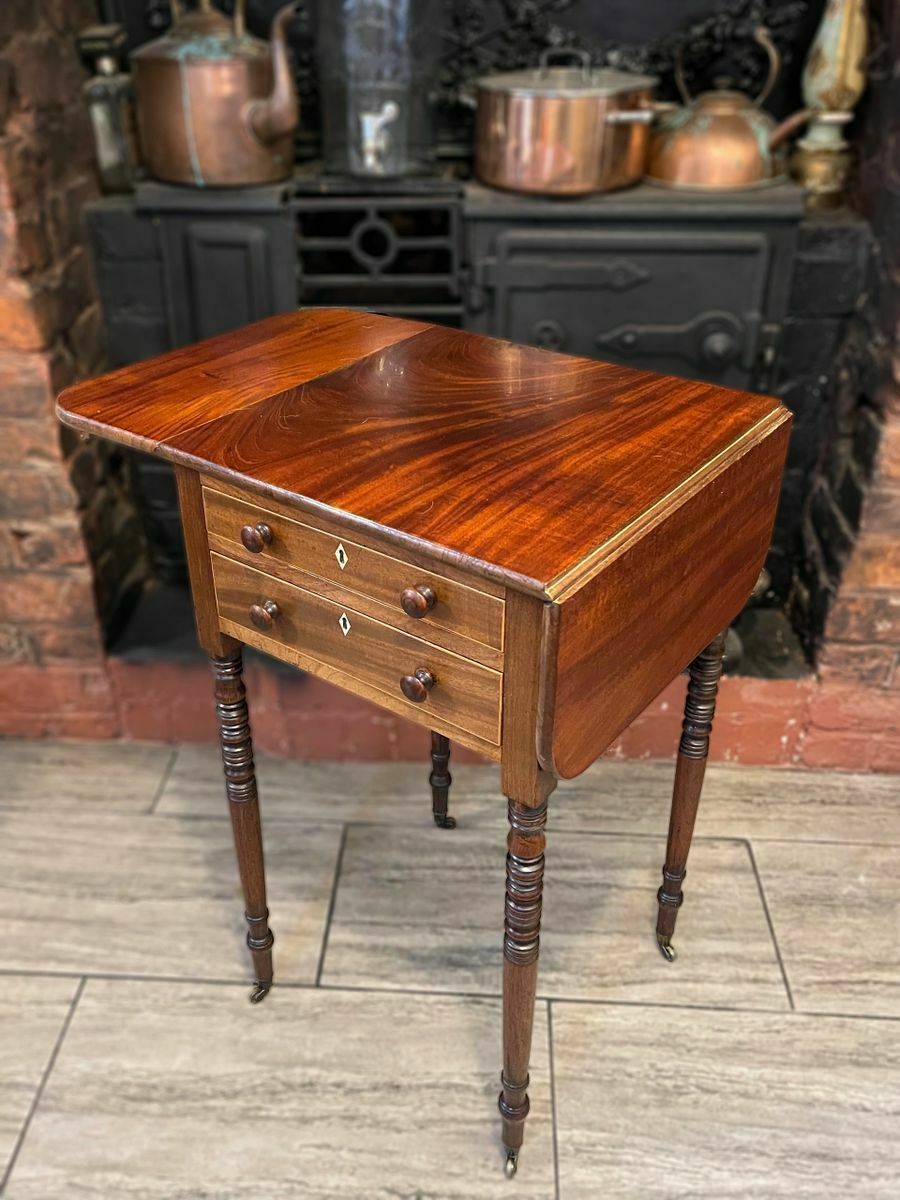 Georgian Mahogany Baby Pembroke Table Circa 1800 photo furniture