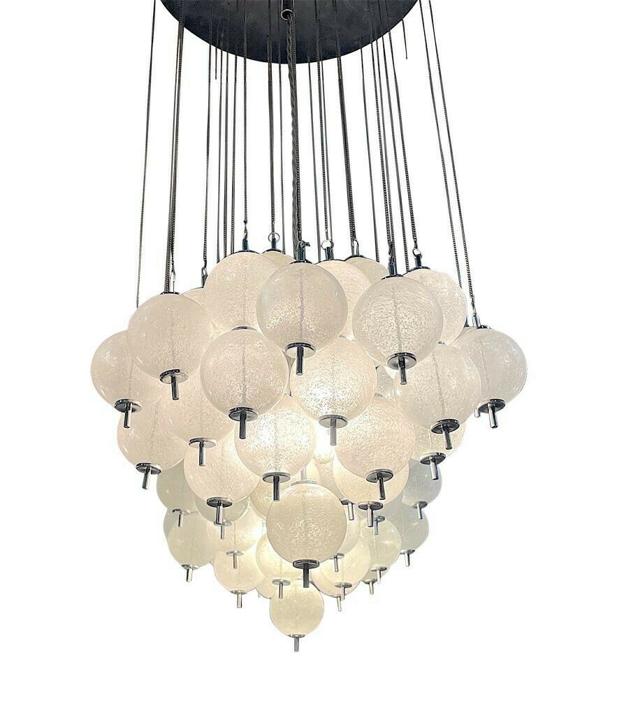 A Wonderful Orignal 1960s Italian Murano Glass Ceiling Light By Venini photo for sale