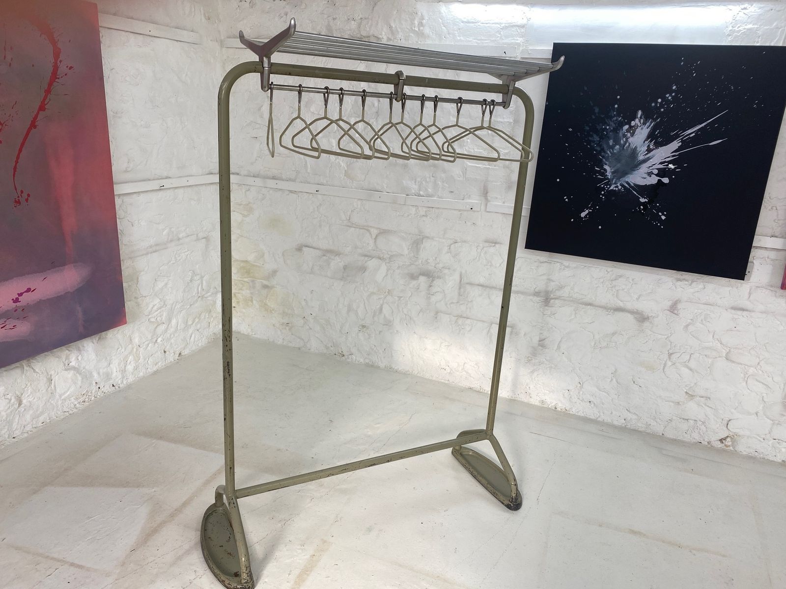Mid Century Stand Clothes Rail Original By R W Bamforth & Co. Untouched Enamel photo buy