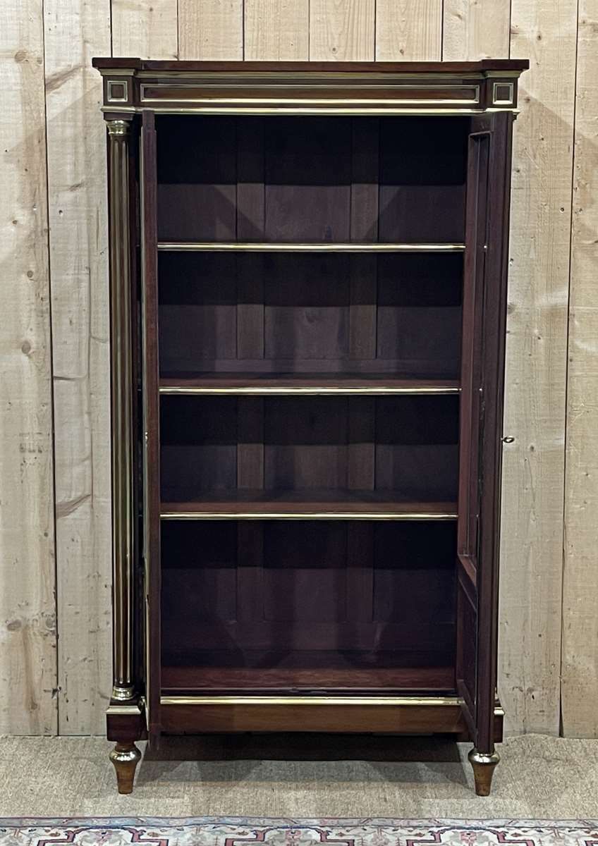 Napoleon III Library In Mahogany And Brass Net photo for sale