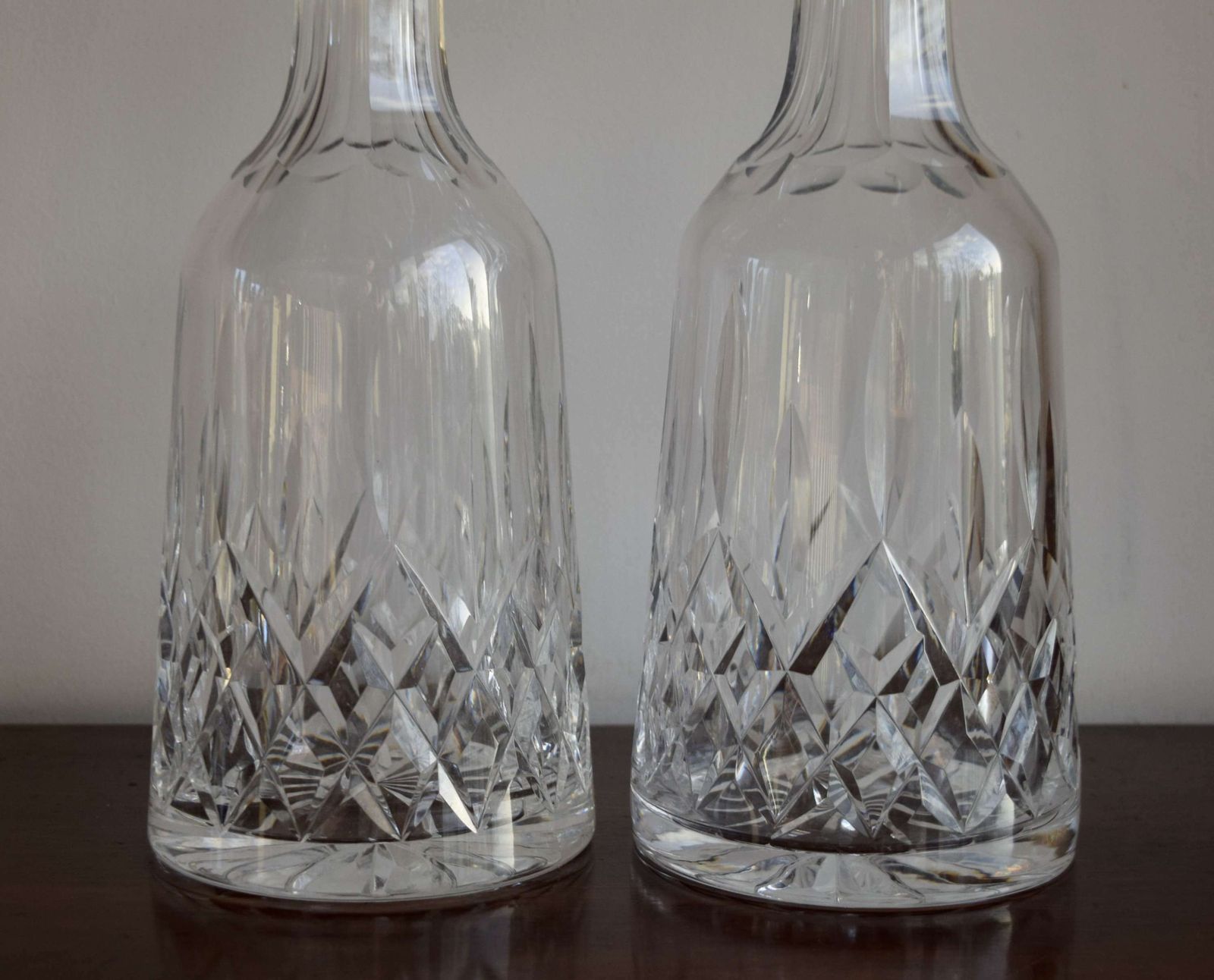 2 Waterford Lismore Mallet Decanters photo for sale