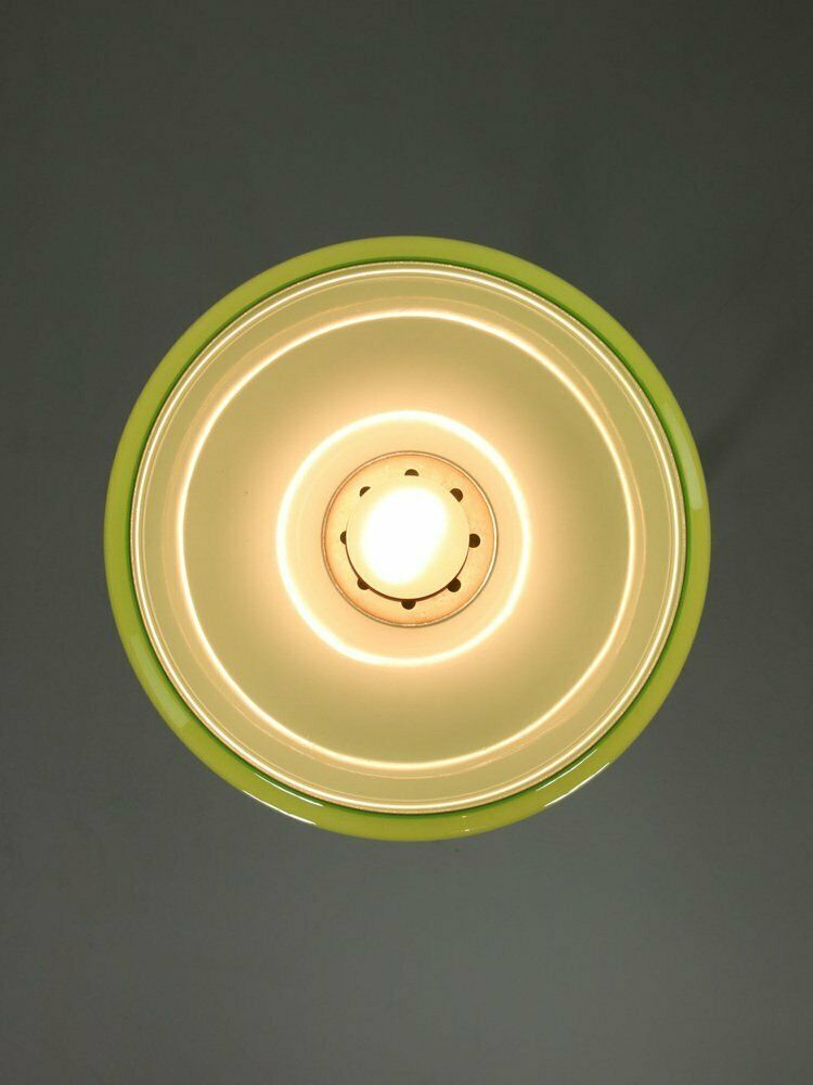 Mid Century Italian Green Brass And Glass Pendant Lamp photo 877.0