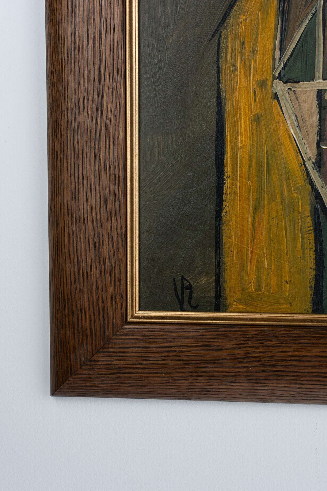 Cubist Instrumentalist' By V.R. (Circa 1940s   50s) Original Oil On Board. School Of Berlin photo vinterior