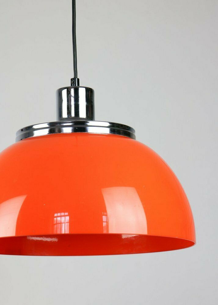 Space Age Orange Faro Pendant Lamp By Luigi Massoni For Guzzini, 1960s photo Lighting