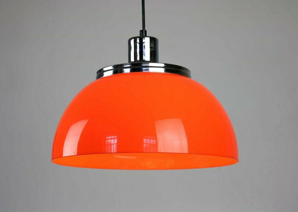 Space Age Orange Faro Pendant Lamp By Luigi Massoni For Guzzini, 1960s photo 877.0