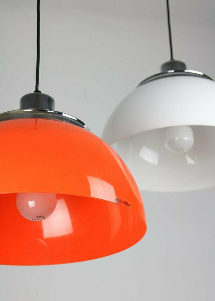 photo for sale Space Age Orange Faro Pendant Lamp By Luigi Massoni For Guzzini, 1960s