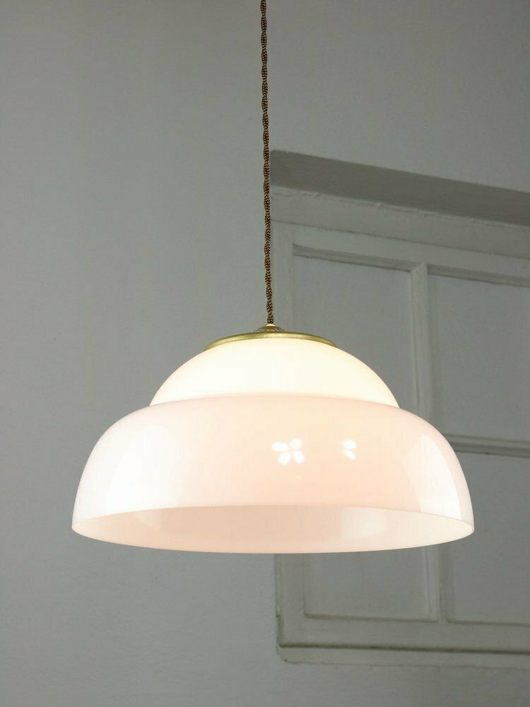 Mid Century Italian Brass And Acrylic Glass Pendant Lamp photo for sale