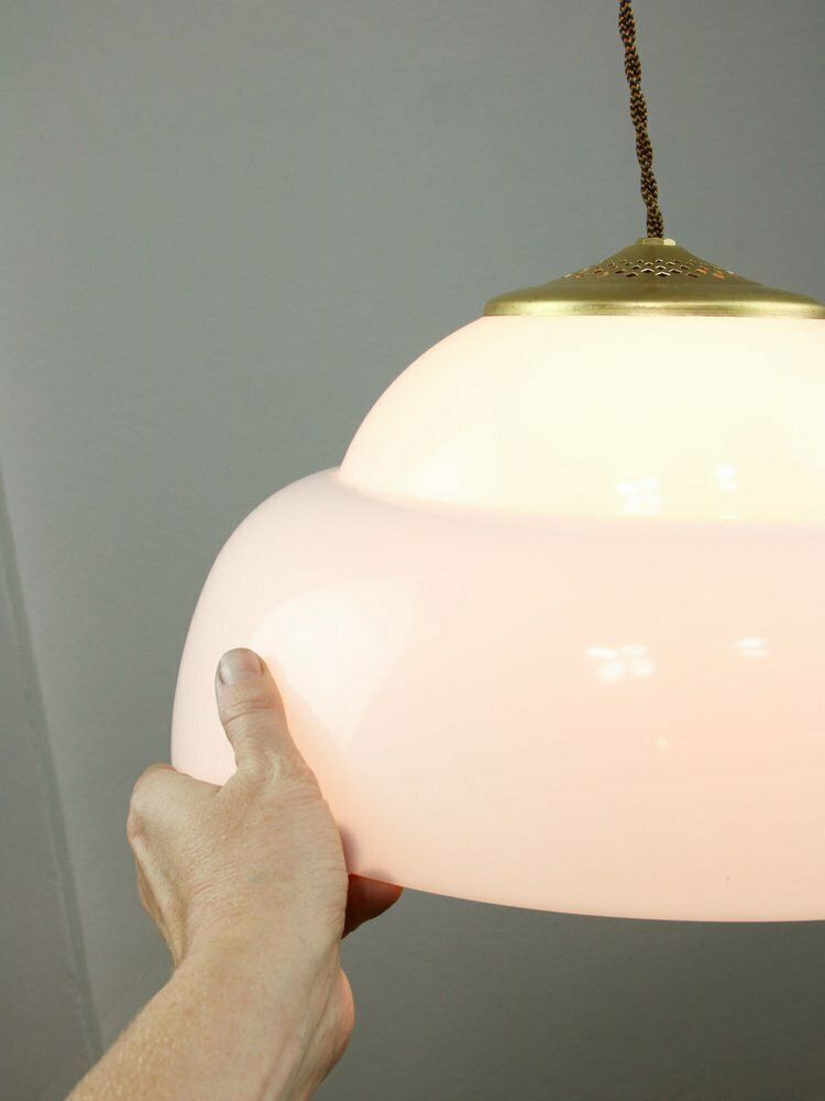 Mid Century Italian Brass And Acrylic Glass Pendant Lamp photo vintage