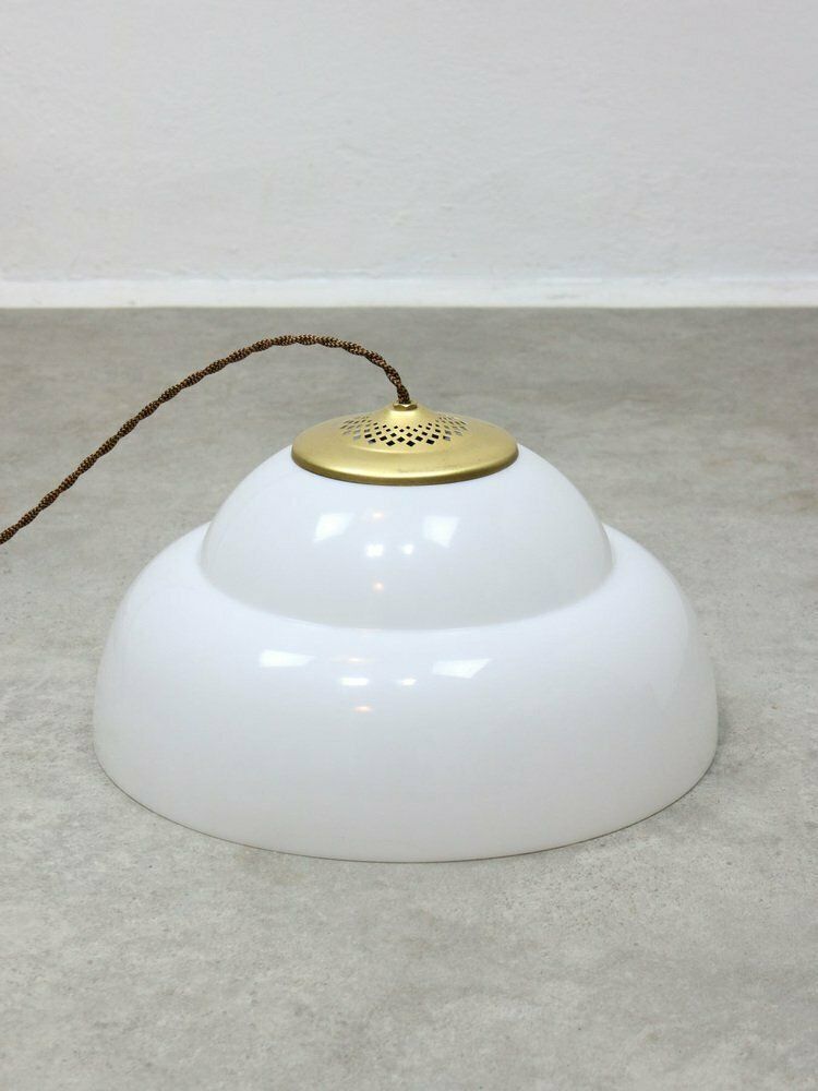 photo for sale Mid Century Italian Brass And Acrylic Glass Pendant Lamp