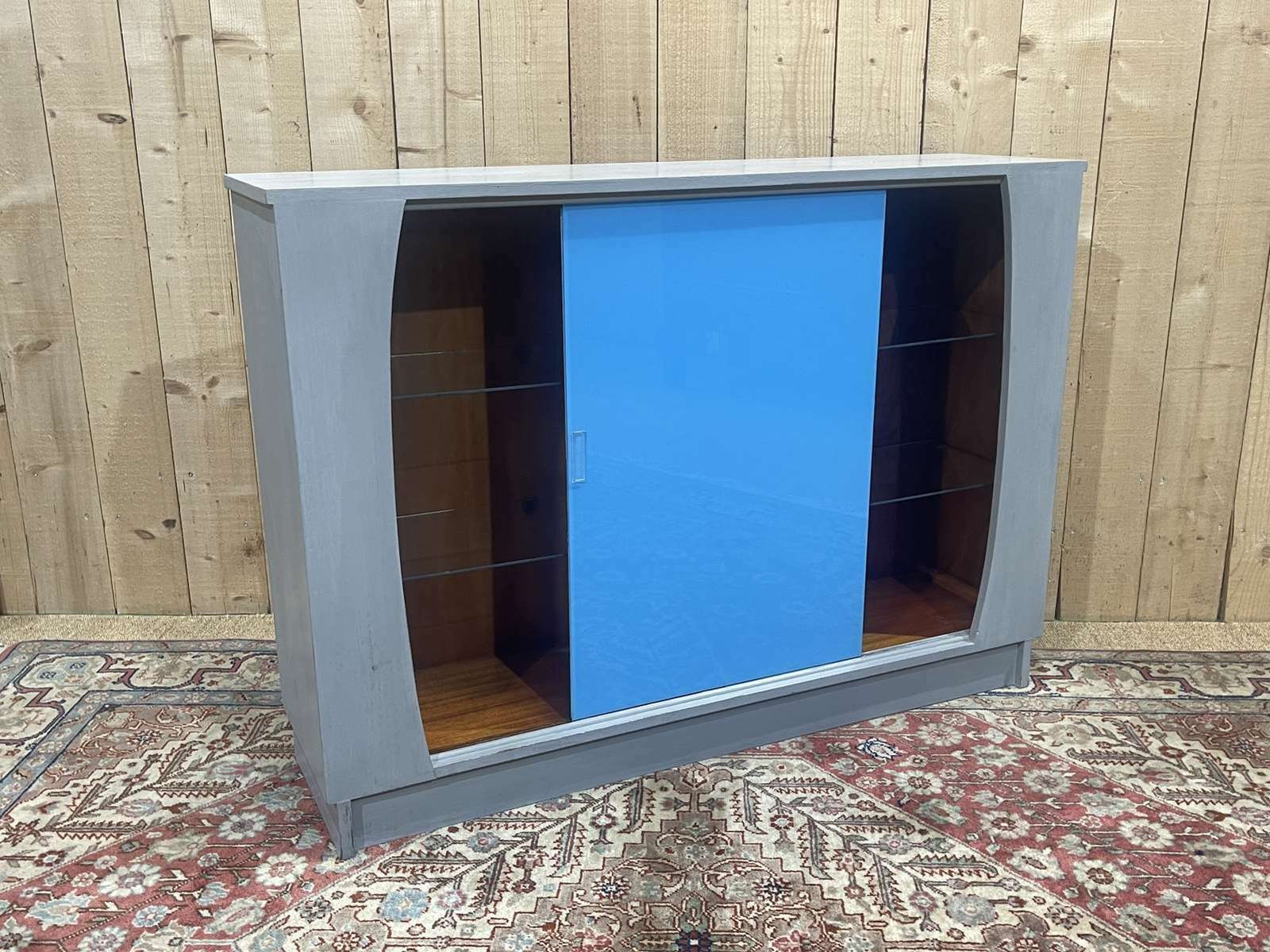 Painted Wooden Cabinet With Sliding Doors photo furniture