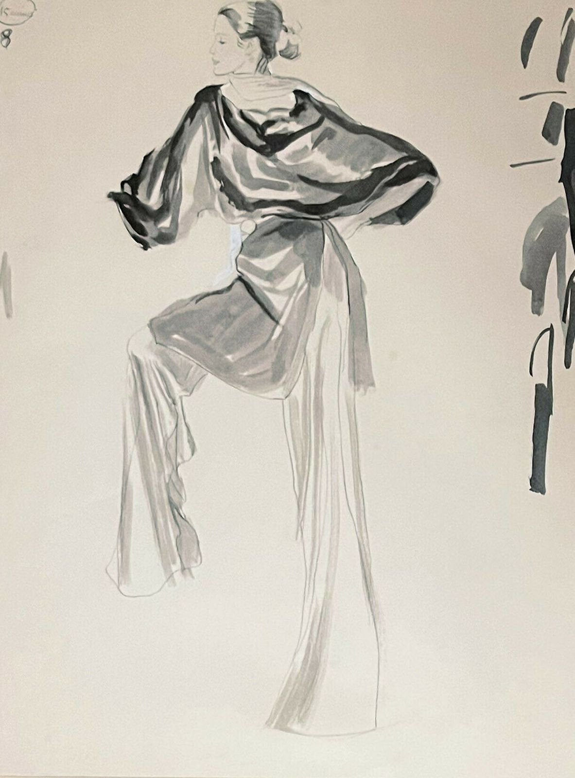 'Fashion Illustration I' By Brian Stonehouse Mbe (1918 1998) photo furniture