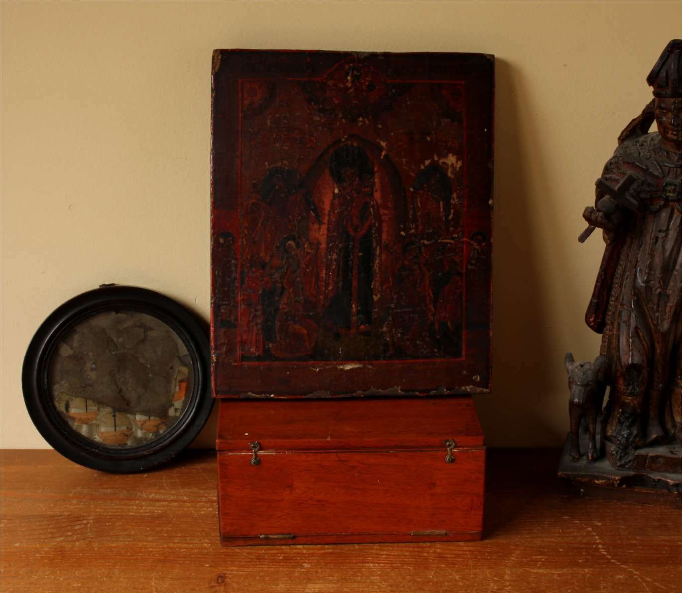Religious Russian Icon Mother Of God Joy To All Who Suffer. C1800. photo furniture