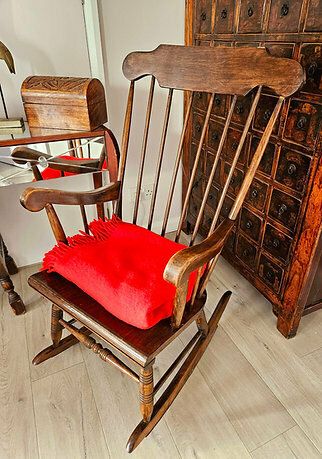 Beautiful 1950's Oak Rocking Chair photo furniture