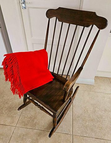 Furniture Beautiful 1950's Oak Rocking Chair photo