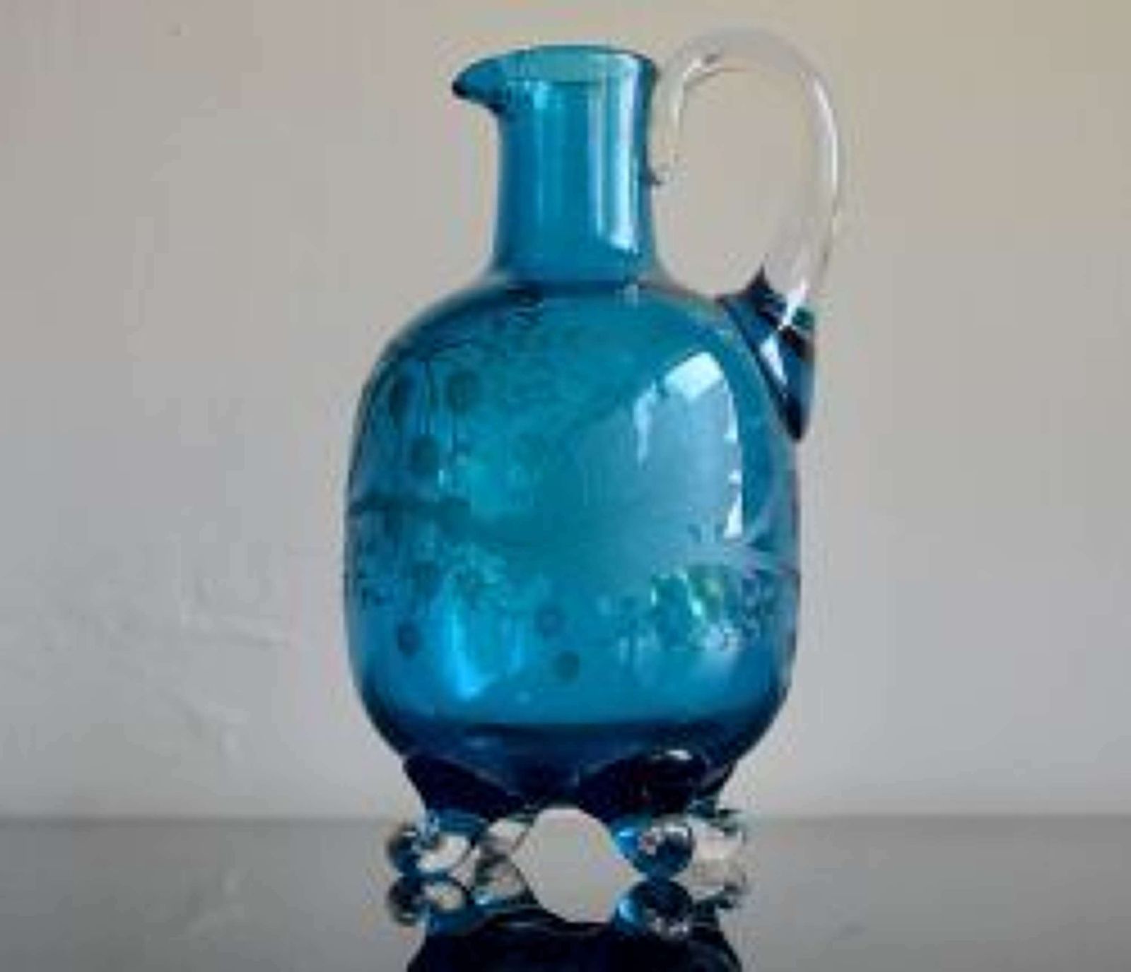 Baccarat Boudoir Set Engraved Turquoise Grapevine 1920s photo buy