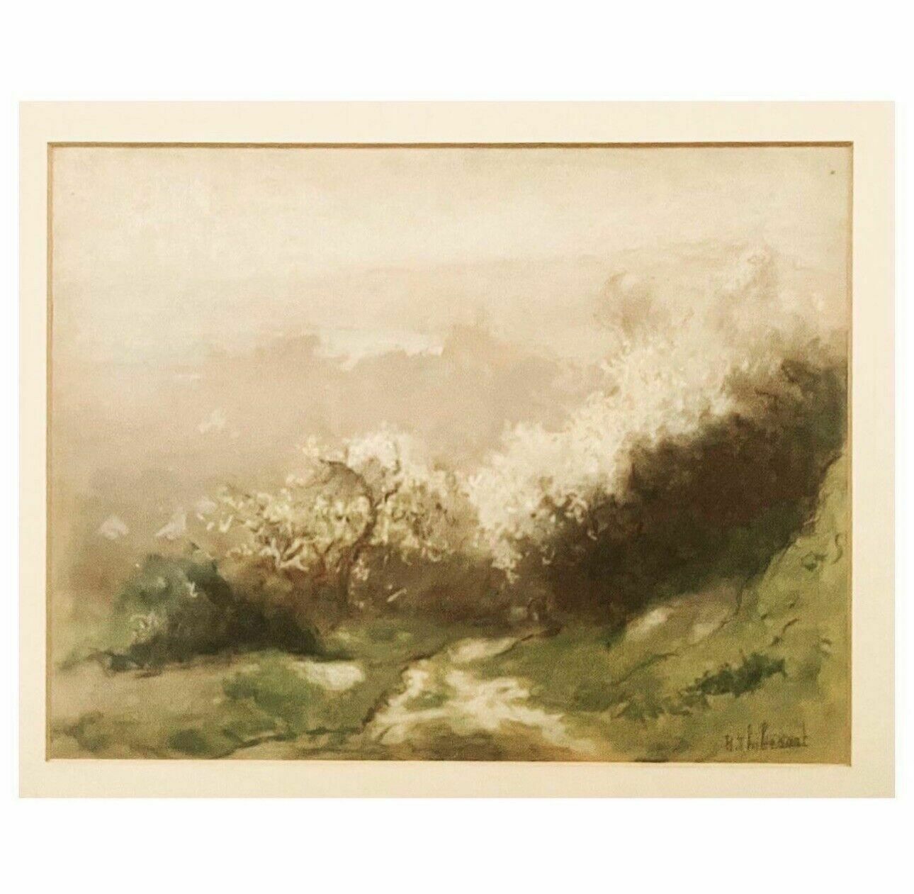 Raymond Thibesart (1874 1968), French Impressionist Landscape, Pastel photo furniture