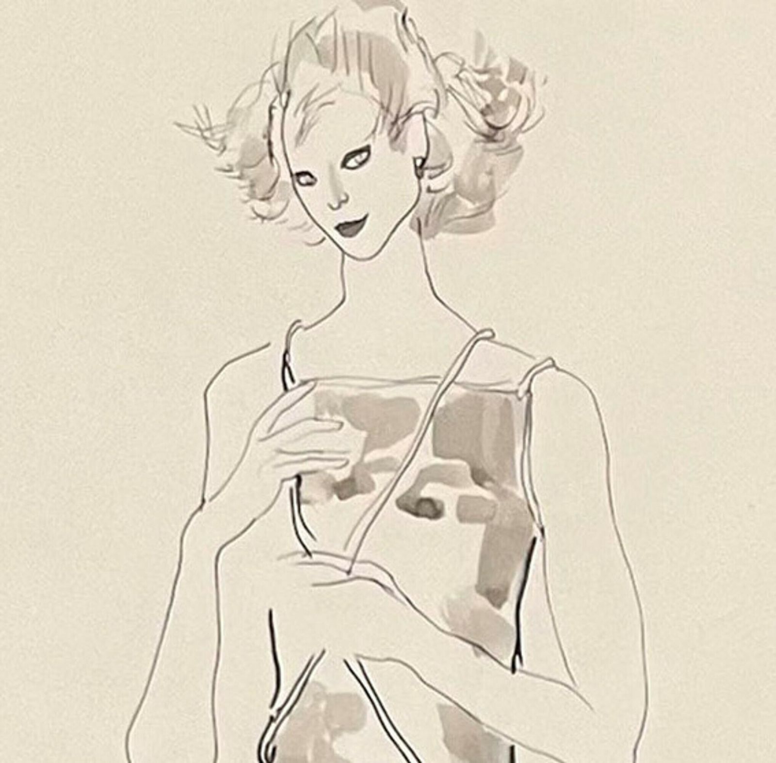 'Fashion Illustration III' By Brian Stonehouse Mbe (1918 1998) photo for sale