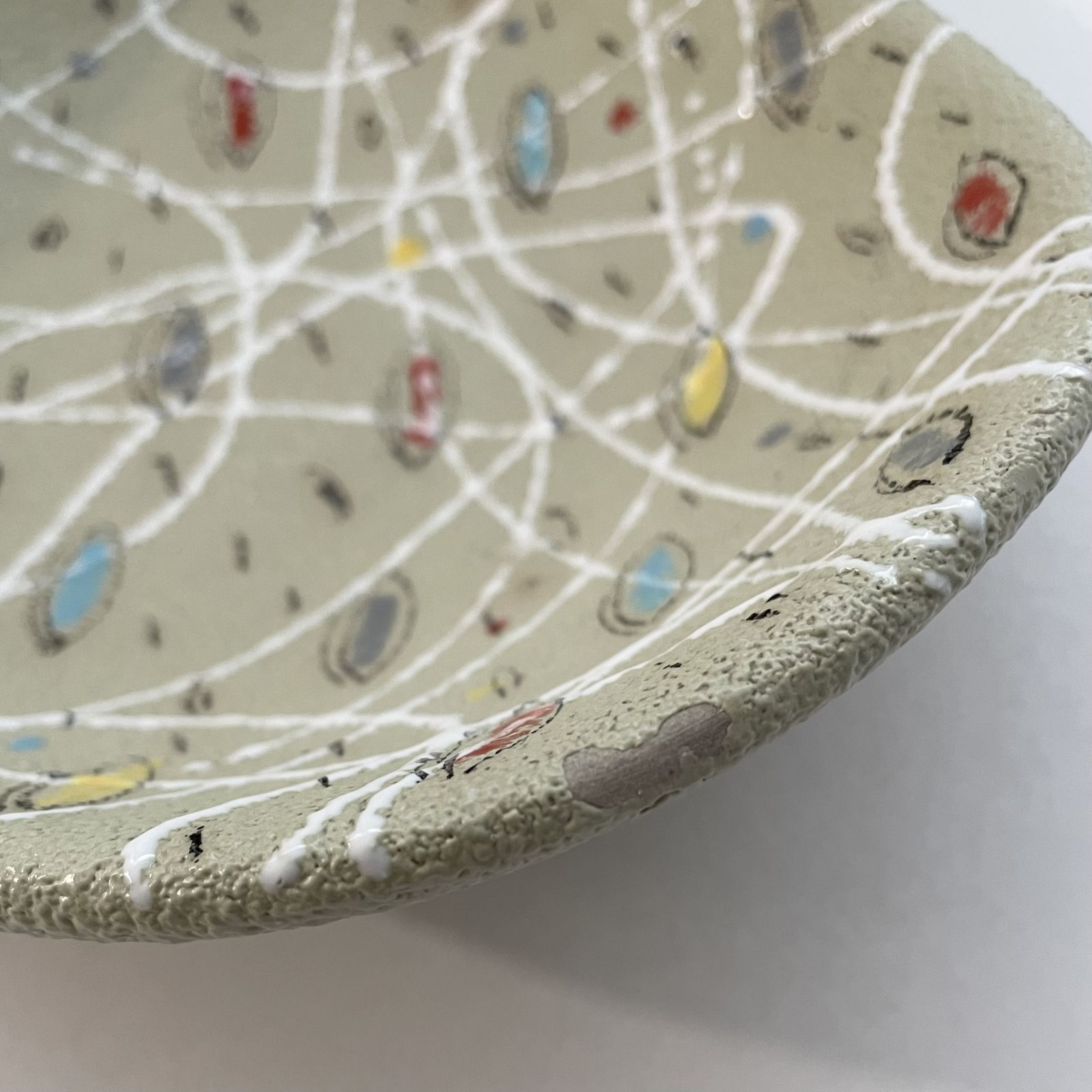 Beautiful Midcentury Italian Ceramic Bowl By Fratelli Fanciullacci 1950s photo vinterior