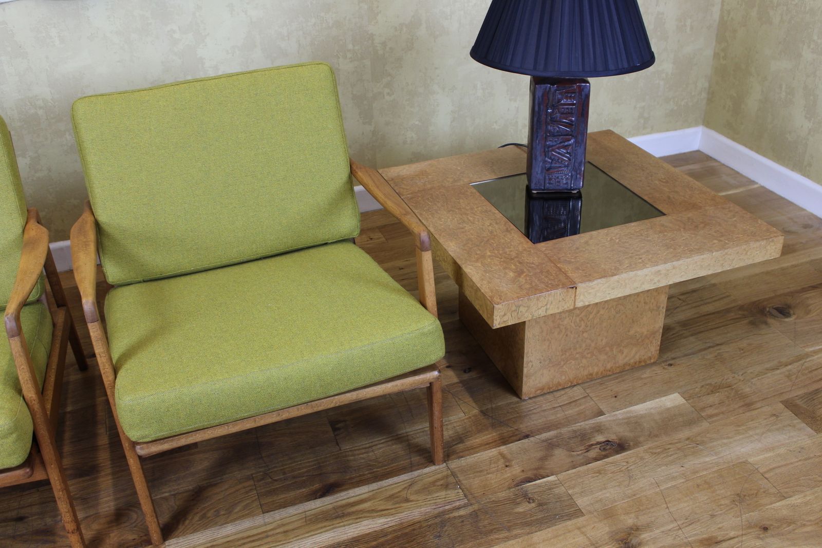 Smart Pair Of Late 1970’s G Plan Burr Wood Lamp Tables By R.A.Bird photo buy
