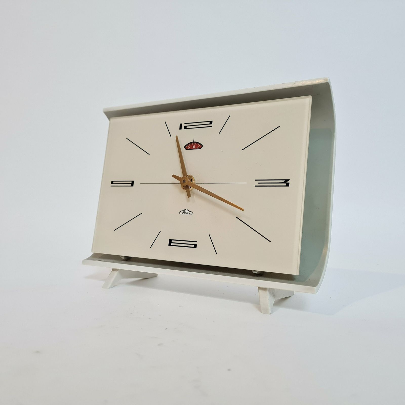 Vintage Zeldzame Mechanische Wekker – Tsjechoslowakije – Tafelklok – Ca. Jaren 1960
