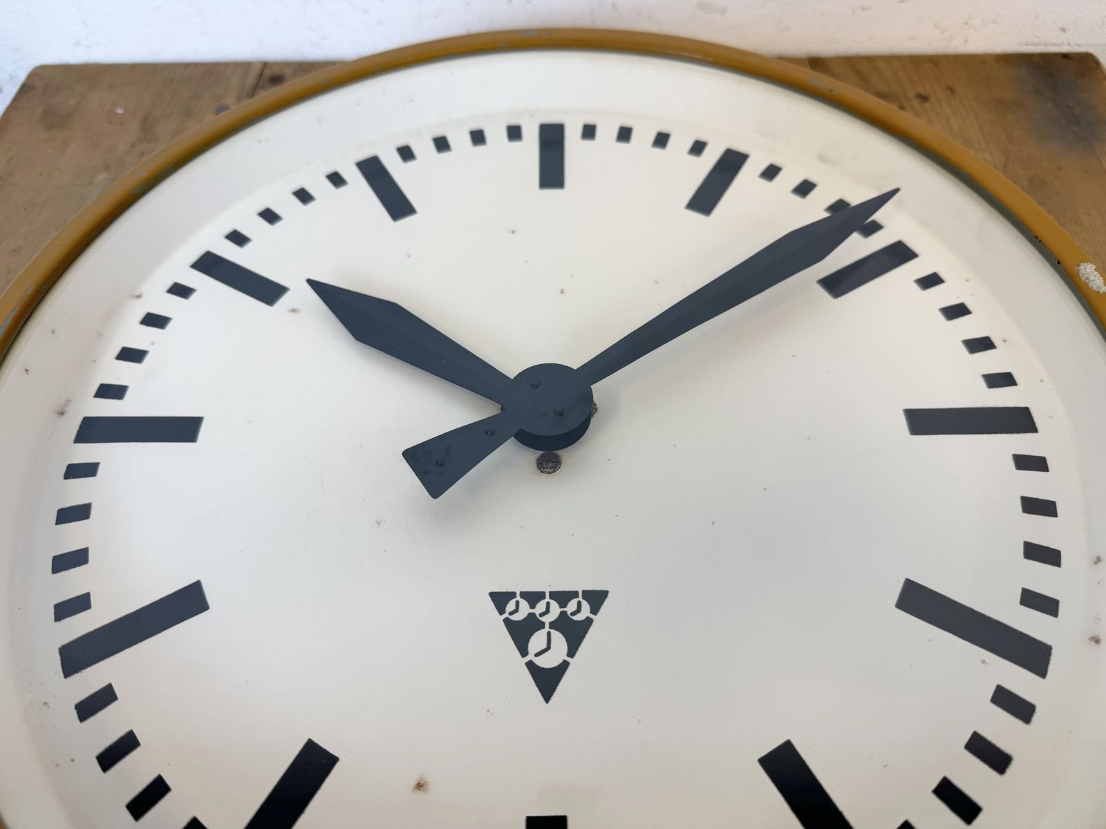 photo furniture Beige Industrial Factory Wall Clock From Pragotron, 1960s