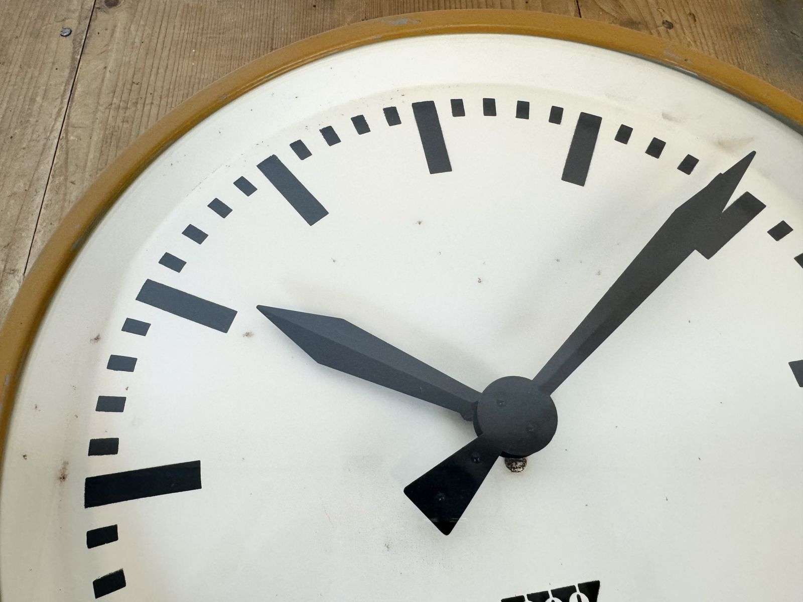 Home Decor Beige Industrial Factory Wall Clock From Pragotron, 1960s photo