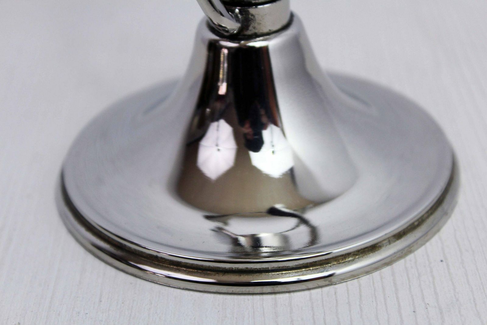 Beautiful Chrome Metal Candle Holder From The 70s/80s photo vinterior