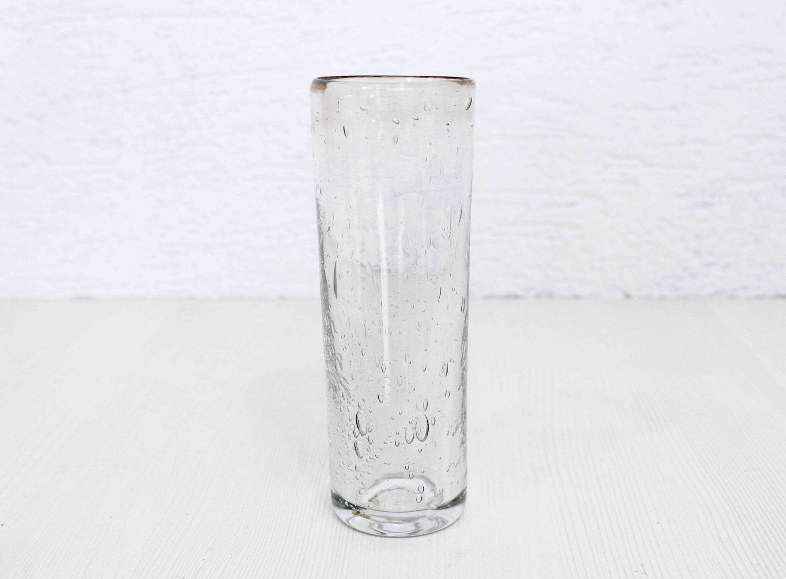 Glass Vase From The 70s With Bubble Inlay
